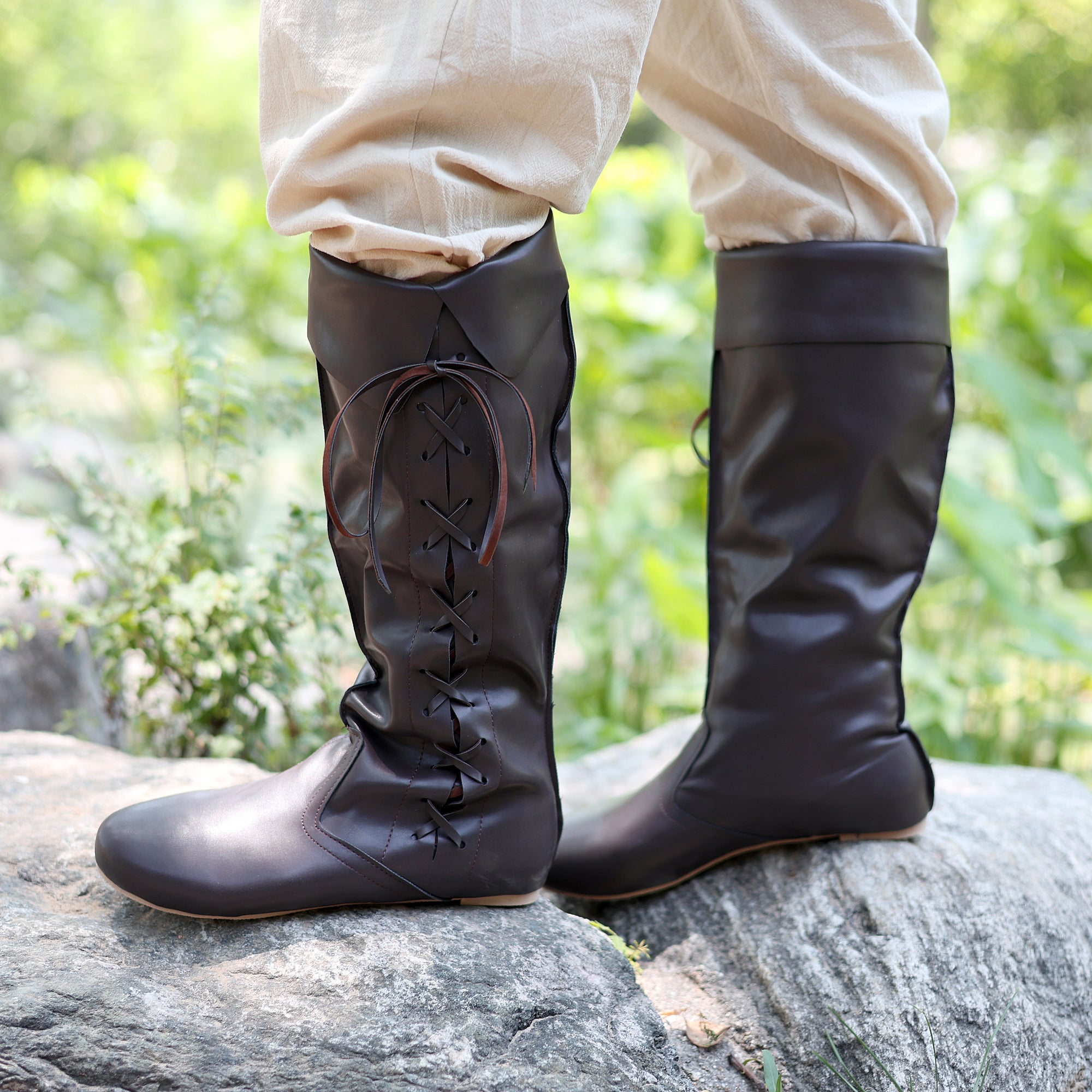 LARP Medieval Lightweight PU Leather Boots for Men &amp; Wome