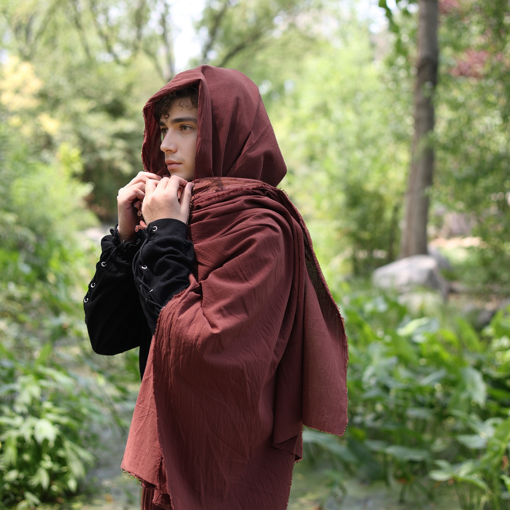 LARP Medieval Hooded Cloak Scarf Cape