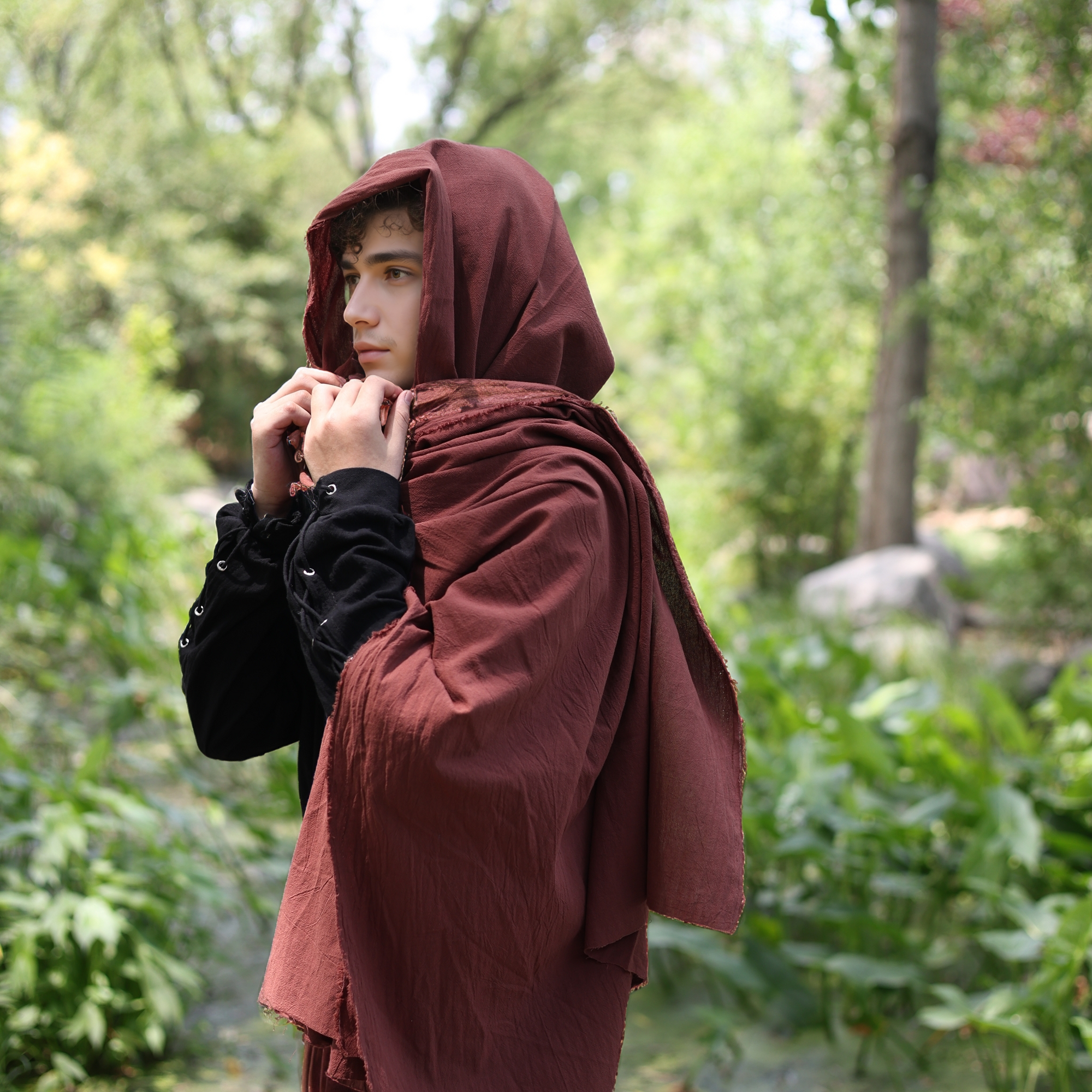 LARP Medieval Hooded Cloak Scarf Cape