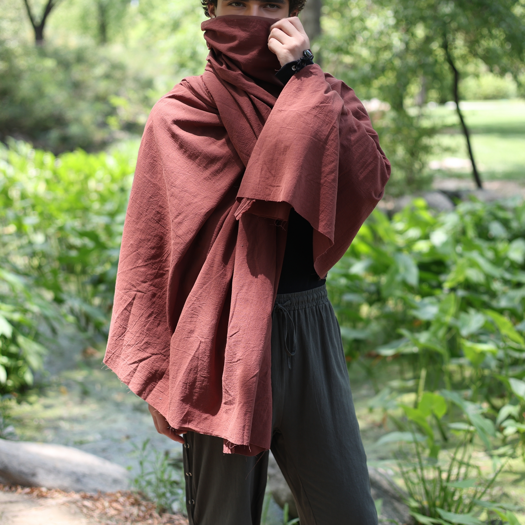 LARP Medieval Hooded Cloak Scarf Cape