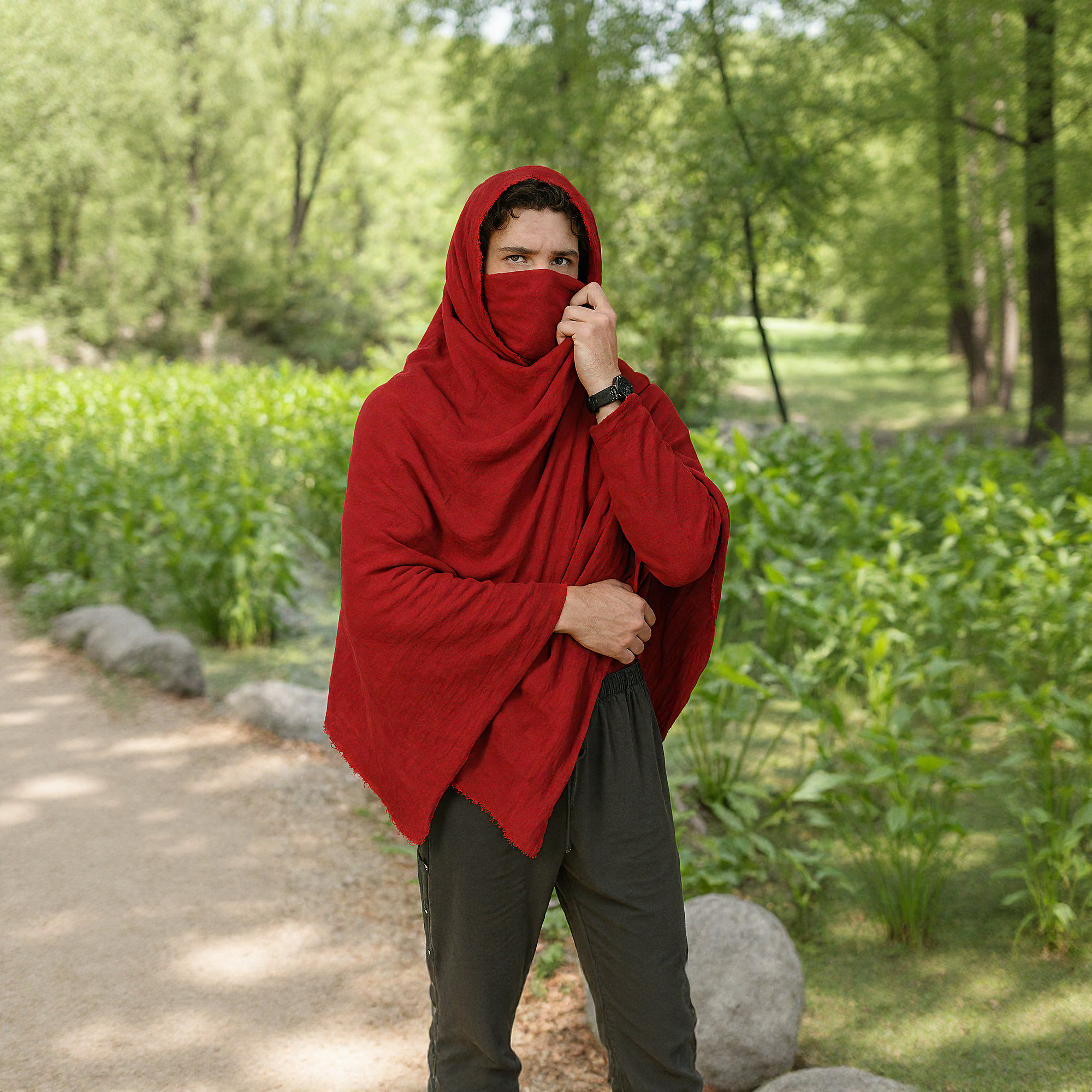 LARP Medieval Hooded Cloak Scarf Cape