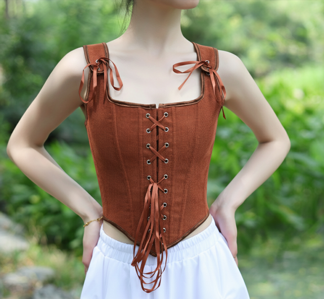 LARP Renaissance Lace-Up Corset Top